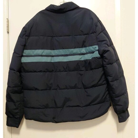 Birdwell Beach Britches Jacket Mens Nylon Full Zip Puffer Navy Blue Stripe XL - Picture 5 of 10